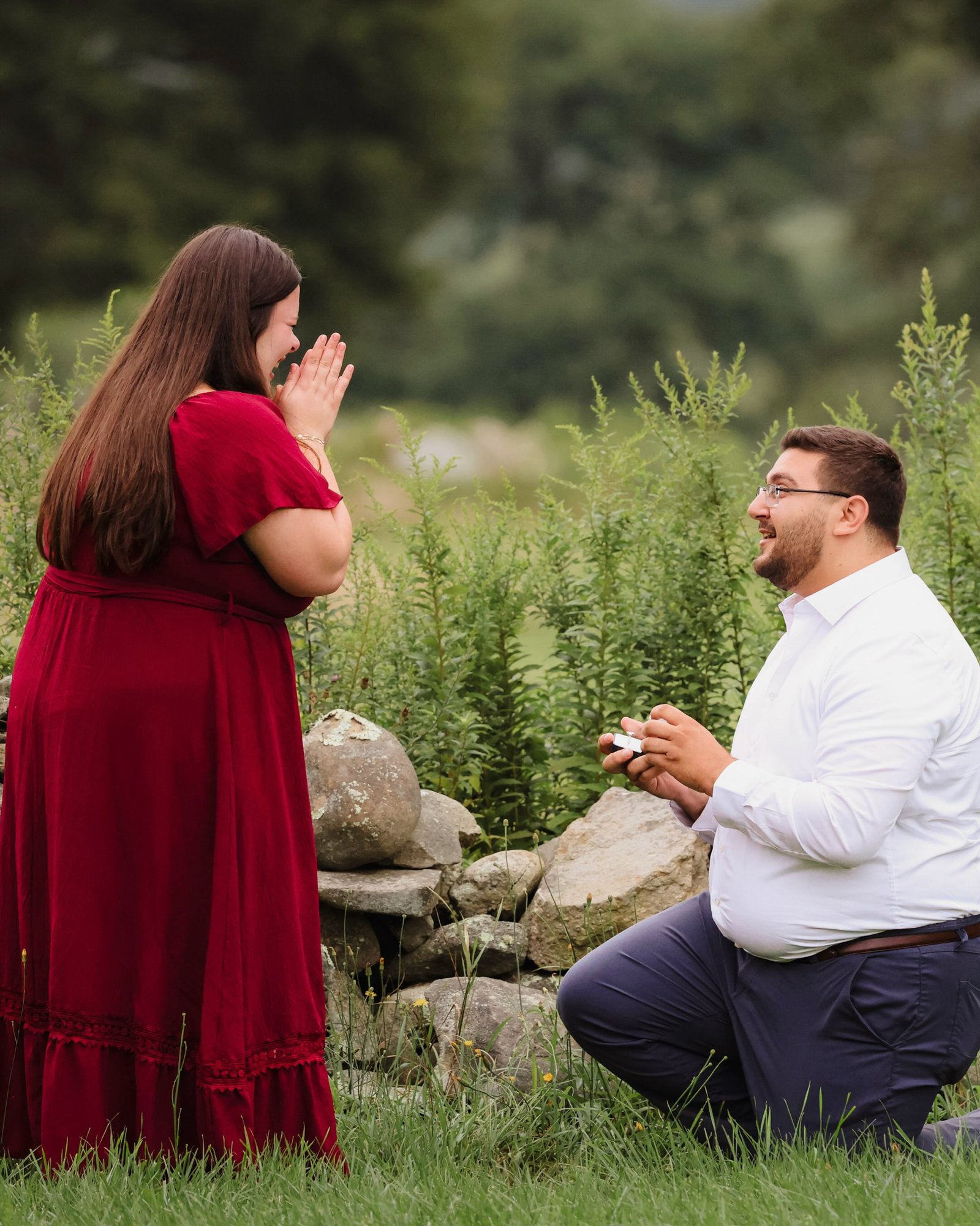 Couple holding hands during their wedding day