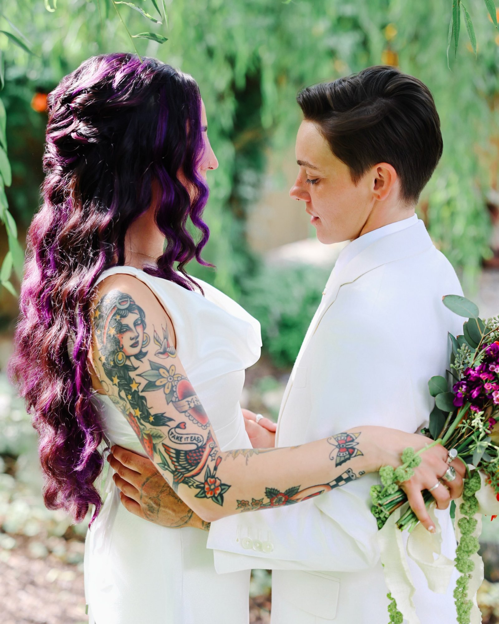Couple celebrating their wedding day